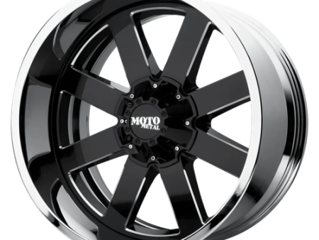 Moto Metal MO200 20X12 5X5.0 G-BLK MILL CHR LP -44MM on Sale