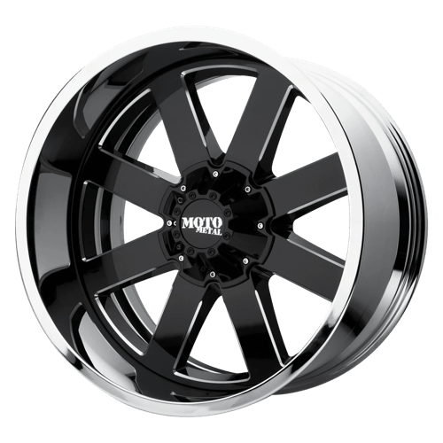 Moto Metal MO200 20X12 5X5.0 G-BLK MILL CHR LP -44MM on Sale