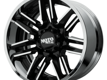 Moto Metal MO202 22X10 5X5.5 BLK MACH CHR LP -18MM on Sale