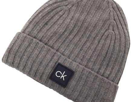 Calvin Klein Chunky Knit Beanie - Grey Marl Hot on Sale