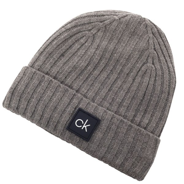 Calvin Klein Chunky Knit Beanie - Grey Marl Hot on Sale