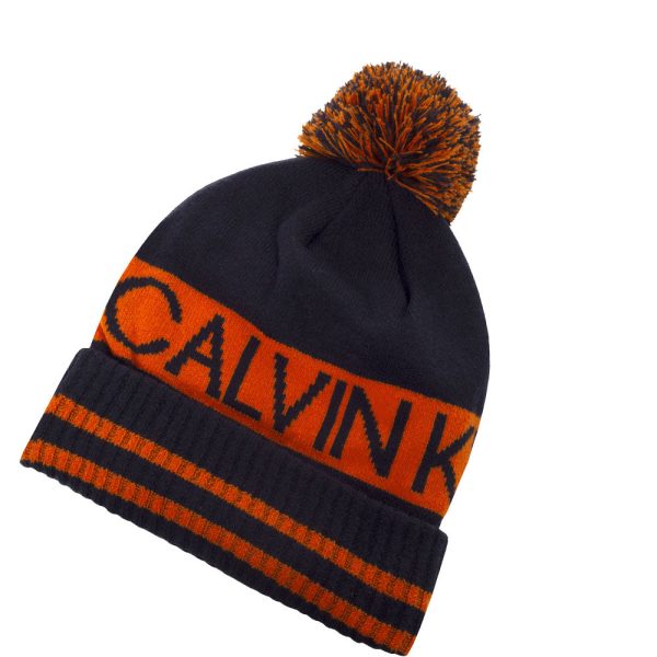 Calvin Klein Quadrant Pom Beanie - Navy Blaze Cheap