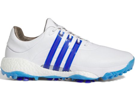 adidas Tour360  22 Spiked Waterproof Shoes - FTWR White Lucid Blue Core Black Hot on Sale