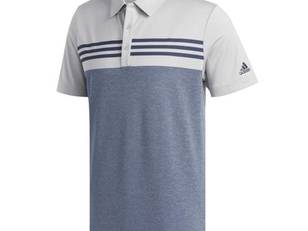 adidas Heather Blocked Polo Shirt - Grey Two Heather Discount