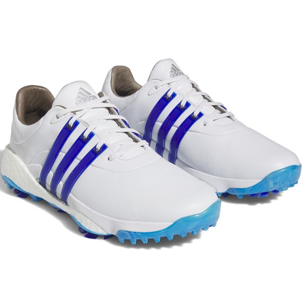 adidas Tour360  22 Spiked Waterproof Shoes - FTWR White Lucid Blue Core Black Hot on Sale