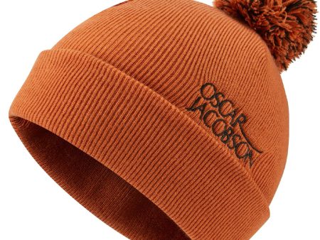 Oscar Jacobson Knitted Hat II - Orange Rust Online now