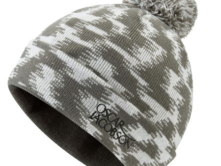 Oscar Jacobson Miller Knitted Bobble Hat - Light Grey Pewter Supply