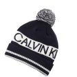 Calvin Klein Quadrant Pom Beanie - Navy White Online Hot Sale