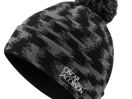 Oscar Jacobson Miller Knitted Bobble Hat - Black Pewter - One Size For Discount