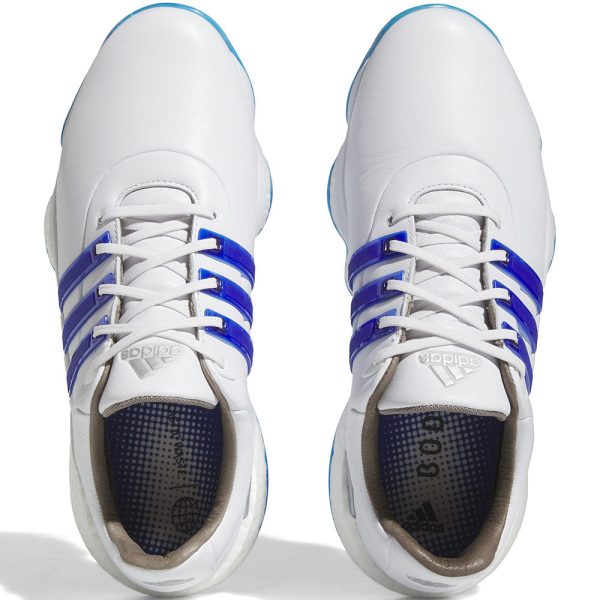 adidas Tour360  22 Spiked Waterproof Shoes - FTWR White Lucid Blue Core Black Hot on Sale